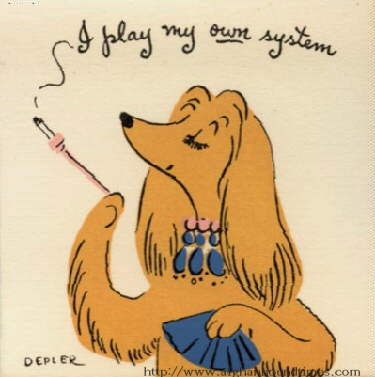 Afghan Hound Times - Bridge Tally  by Constance Depler Coleman.