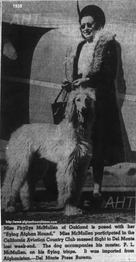 http://www.afghanhoundtimes.com Ephemera  Mrs Mcmullen, Oakland California and Afghan hound 1938