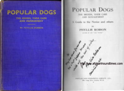 http://www.afghanhoundtimes.com Photo Phyllis Robson book inscription to Mr Mrs Zeppo Marx 1931